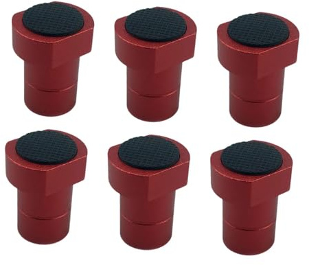 JISADER 6Pcs Workbench Bench Dogs, Workbench Peg Brake Stop Clamp, Track Planing Stop Positioning Plug, Red 20mm