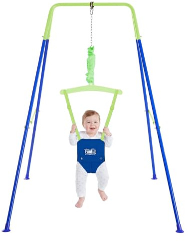Funlio Babyhoppsits med ram för 6–24 månader – turkosgrön