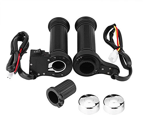 Qiilu Poignee Chauffante Moto, 1 Paire 22mm Poignées Chauffantes de Guidon pour Moto, Poignées de Guidon Chauffantes Serrage Chauffé Universel