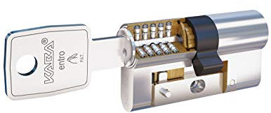 Kaba Entro Cilindro Alta Seguridad 30x30mm niquelado, Refuerzo Lam Zona Inferior y Doble Embrague, 30x30