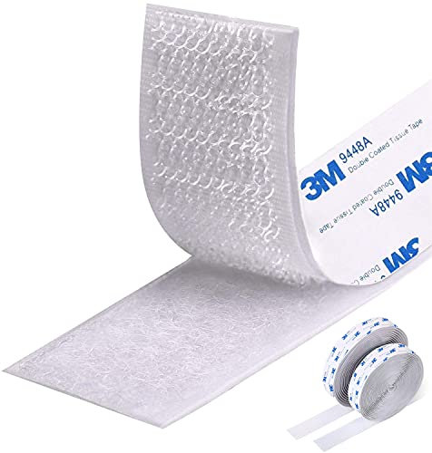 Klettband Selbstklebend Extra Stark,Klettverschluss Selbstklebend Weiß Wiederverwendbar Klebe Klettband Beidseitig Mit Flauschband Und Hakenband Für Innen Und Außen (5m X 20mm)
