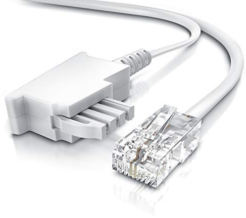 CSL - Internet Kabel Routerkabel - TAE-F Stecker auf RJ45 Stecker - 20m - Internetkabel – Router an die Telefondose – Kompatibel mit DSL VDSL Fritzbox Internet Router an Telefondose TAE - weiß
