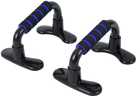 ZENO Push Up Bar Stand | Push Up Stands | Fitness Exercise Chest Exercise Training Body Building Equipment with Steel Bar & Foam Handle for Men and Women (Black & Blue)