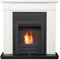 Adam Georgian Fireplace in Pure White & Black with Colorado Bio Ethanol Fire in Black, 39 Inch