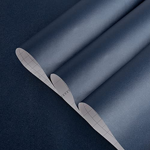 TOTIO 40cm x 3m Självhäftande Tapet – Marinblå Vattentät Vinylfilm Matt Finish Avtagbar Möbelklistermärke för Kontor Butiker Väggar Solid Färg Tjock Hållbar Design