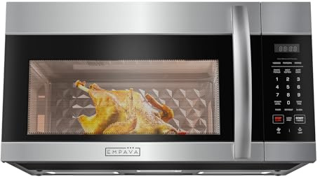 Empava Over the Range Microwave Oven with Screen Touch Control, 1000 Watts, 300 CFM Venting and Sensor Cooking in Stainless Steel, EMPV-30OTR01, Silver