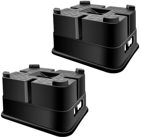 KATSU 2 Piezas Bloques Niveladores para Autocaravana, Gatos para Caravana, 11000 lbs Capacidad, para Remolque de Viaje RV Camper, Quinta Rueda, Estabilizador Redondo y Cuadrado