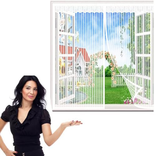 100x70cm(W*H) Mosquito Net for Window, DIY Insect Fly Window Screen Mesh Insect Netting Bug Bee Mosquito Protector with the Tapes