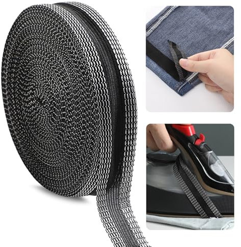Lithyc 10 Meter Saumband Zum BüGeln, BüGelband, Schlauch KüRzen-Schneidbar Und Selbstklebend, Waschfest, Saumband Selbstklebend, Kleidung, Hosenbeine