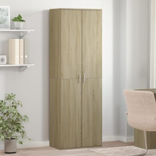 IKAYAA Armario Multiusos 2 Puertas, Armario Escobero y Almacenaje, Hogar - Madera de Ingeniería, 60x35x180 cm Roble Sonoma
