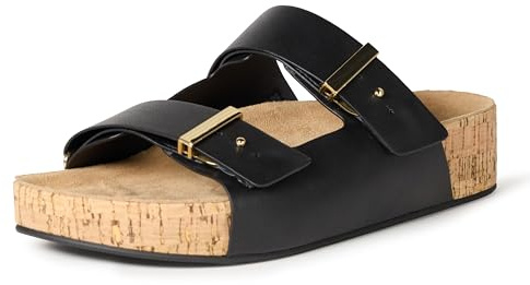Amazon Essentials Sandali da donna in sughero, neri, 38