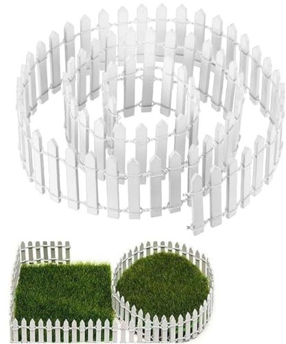 1PCS Mini Clôture Jardin 90 cm*5cmClôture Jardin Miniature en Bois pour Fées Jardin Terrarium Maison Poupées Accessoires Décoration Blanc clôtures décoratives bordure jardin bois clôture bois