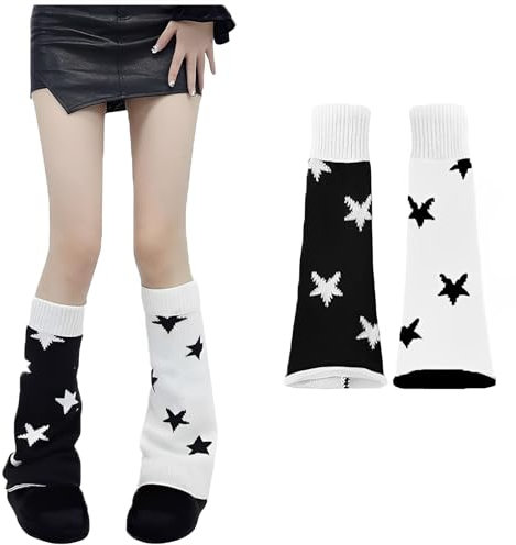 MOAZIFI Y2K Leg Warmers Damen, Stulpen Damen Warme Gestrickte Beinwärmer, Lolita Häkeln Stulpen, Kawaii Lange Beinstulpen für Winter, Oberschenkelhohe Socken für Tanz, Grunge & Kawaii Style