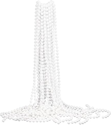 Paquete de 12 collares de perlas sintéticas, joyería de disfraces, decoraciones largas para fiesta de té, accesorios para bodas y fiestas, Plástico