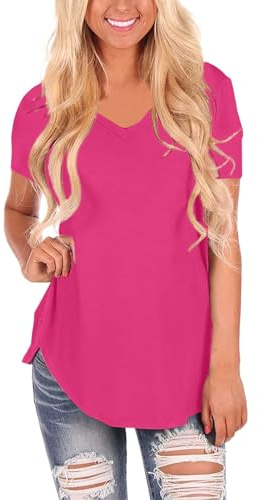 Camisetas Escote Pico Blusas Mujer Verano Negro Camiseta Tirantes Oversize Deporte Rojas Manga Corta Marrón Tops Camisa Entallada Blanca Roja Vestidos De Mulheres Hombro