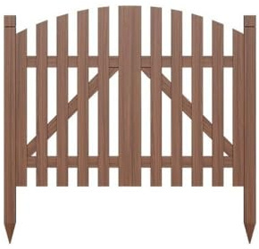 ShdiMcma Wooden Garden Gate for Outside, Two Way Opening and Closing Fence Gate, Floor Inserted Privacy Fence for Courtyard, Garden, Double Open Door Carbonized Grid Gardening Fence(Large)