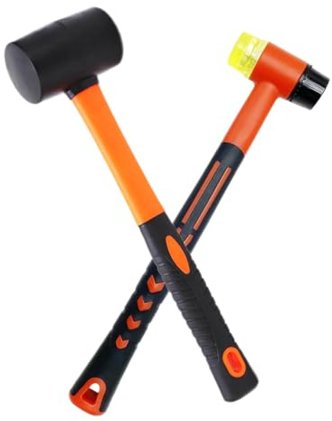 Gummi Hammer,Mengger 2 Stück Gummihammer Pflasterhammer Mit Rutschfestem Gummigriff,Doppelseitiger Weicher Hammer,Leichter Campinghammer,Geeignet für Tischlerei Reparaturen und Kunsthandwerk