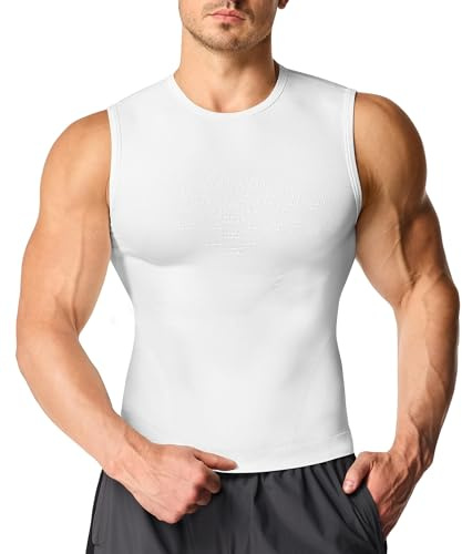 KUMAYES Compression Vest Men Shapewear Tank Top Slimming Undershirts | Mens Compression Shirt Tummy Control Vest, Seamless Athletic Body Shaper, abrasion resistance & quick-dry for workout