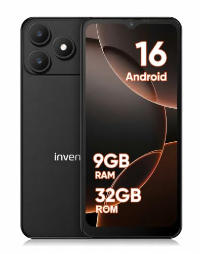 invens Note 15P Smartphone 4G Libre, Móvil Android 16 Go con Pantalla 6,52 Pulgadas, 9GB RAM + 32GB ROM, Dual SIM + TF 256GB, Cámara 16MP+5MP, Face ID, Batería Extraíble 3500mAh, USB-C, Negro