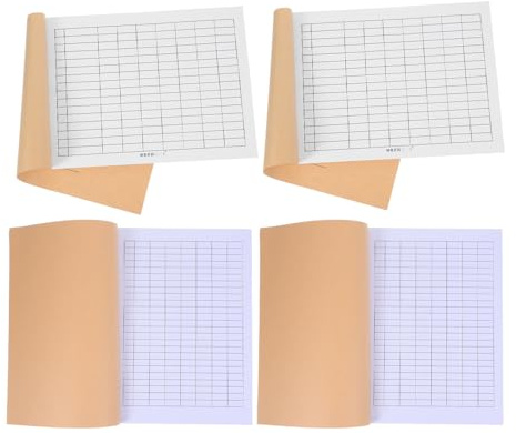 SEWACC 4 Piezas Libro de Contabilidad Cuadriculado para Negocios Pequeños, Papel Blanco, Registro Detallado de Inventario y Finanzas, Adecuado para Escuela y Hogar
