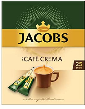 Jacobs - Soluble coffee Café Crema, 25 instant coffee sticks (Instant Coffee) | Poids Total 45 grams
