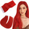 Easyouth Extensions Echthaar Tape Rot Extensions Tape in Echthaar 40 cm 25g Invisible Tape Haarverlängerungen Extension für Frauen #Red 10pcs