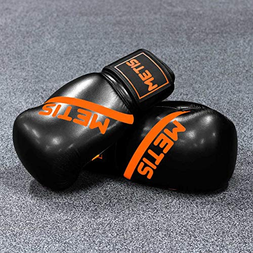 Guantes de boxeo METIS | 170 g – Guantes de boxeo con peso para boxeo, MMA, Sparring, artes marciales y entrenamiento de kickboxing, guantes de entrenamiento para hombres y mujeres (6 oz, negro)