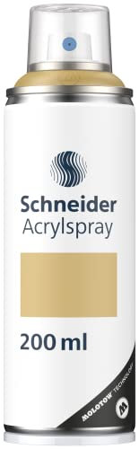 Schneider Paint-It 030 Supreme DIY Acryllack (hochdeckende Sprühfarbe, UV-beständig, 200 ml, Acrylspray für fast alle Untergründe) gold matt