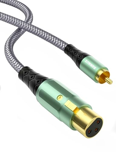 RAWAUX XLR auf Cinch Kabel, Subwoofer Kabel XLR Buchse auf Cinch Stecker Microfonkabel Stereo Audio Microfon Adapter für CD-Spieler, Lautsprecher, Kondensator, Mikrofonmischpult, Verstärker(3M)