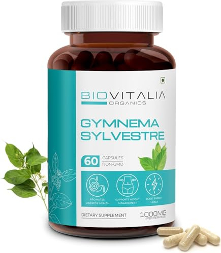 Gymnema Sylvestre 25,000 mg High Strength | Chromium Picolinate Alternate | Natural Botanical Food Supplement | Vegan, Non-GMO & Gluten-Free | 60 Capsules