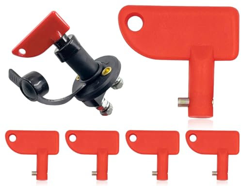 Lhbwhiz 4 Piezas Llaves de Repuesto para Interruptor Principal de batería, diámetro 10 mm, Llave para disyuntor Universal, Llave para Interruptor de batería de Corte de energía