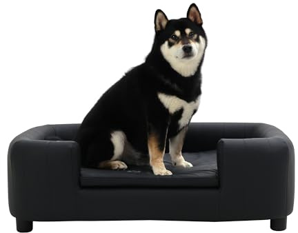 RYpetmia 37-Inch Modern Pet Sofa with PU Scratch-Resistant Fabric and Adjustable Legs, Elevated Dog Couch for Small and Medium Dogs, Comfortable Dog Sofa Bed