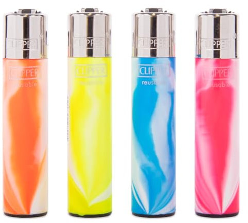 Pack de 4 Clipper Mecheros Encendedores Liso CP11RH Fluo Nebula (Fluo Nebula)