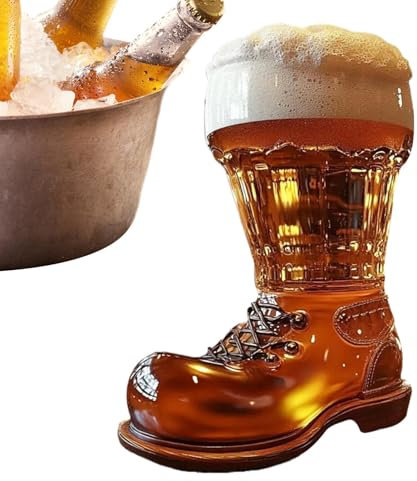 Tasse de botte en verre, botte de bière de base lourde | Tasse de cocktails transparent | Drinkware de grande capacité, décoration esthétique réutilisable pour la maison, restaurant