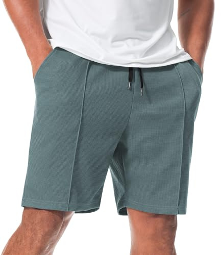 Curluriy Pantalones Cortos Gofre Hombre Casual Bermudas Shorts con Bolsillos Verano Conforta Sport Shorts