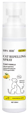 Générique Sopa Herb Spray Répulsif pour Chats, Formule Naturelle à Base de Plantes, Protection Intérieure et Extérieure, 100ml