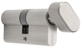 Cilindro con pomolo 50/35 mm | Serratura cilindrica con pomolo girevole e 3 chiavi | Cilindro profilato per porta di casa e porta di appartamento | Serratura per porta per sicurezza e comfort nella