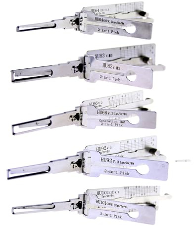 TPM Go Set professionale 2 in 1 di grimaldelli, kit da 5 pezzi per fabbro con modelli HU66, HU83, HU64, HU101, HU92 per serratura dell'auto