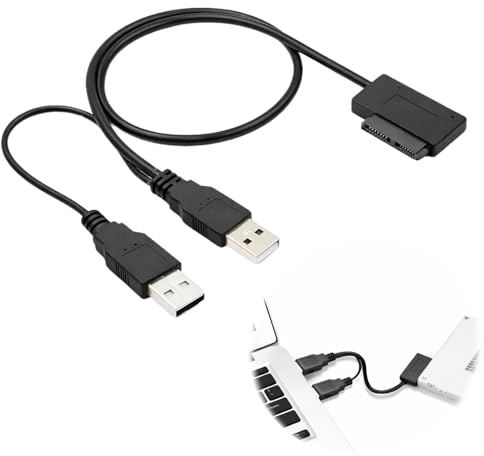 AYHYHLJZJ Adaptador SATA a Isb 2.0, Disquetera Externa Par Usb a SATA 7 + 6 de 13 pines para portátil CD/DVD-ROM, SSD y HDD, plug and play, no requiere fuente de alimentación externa, SATAS a USB