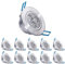 POCKETMAN 3W LED-Deckenleuchte Downlight,Warmweiß Einbaustrahler,Mit LED-Treiber(10 Packung)