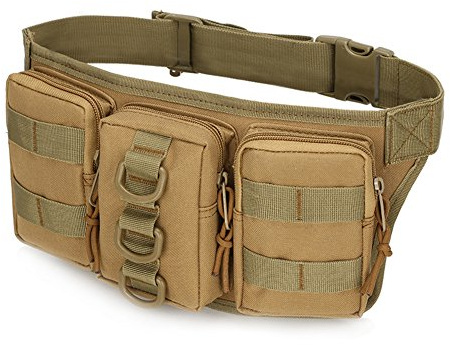 Tactical Hüfttasche Bauchtasche Militär Gürteltasche mit 5 Mehrere Fächer inkl. Reißverschluss für Outdoor Sport Trekking Wandern Running(Typ 3),2L