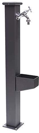 FONDERIA BONGIOVANNI Fontaine à Colonne Itaca en Acier et Fonte pour extérieur Maison Jardin + Robinet 303 chromé