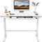 FLEXISPOT Comhar EW8W Electric Standing Desk Home Office Electric Height Adjustable Standing Desk Sit Stand Desk with 120 * 60cm White Wood Top, White