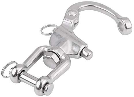 Tyenaza Grillete Giratorio de Acero Inoxidable 316, Grillete de Resorte Giratorio de Horquilla Marina,Eslabón de Cadena de Acero Inoxidable, para Velero Spinnaker Halyard, Elevación de Puertos(128mm)