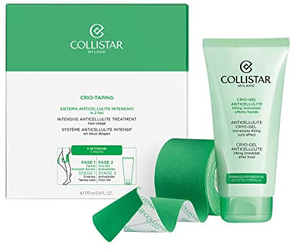 Collistar Crio-Taping Intensivt tvåstegs anti-cellulitsystem för att göra hemma, rulle med tejp, 5 cm x 5 m + anti-celluliter crio-gel, rör 175 ml, dubbelverkande, biomekanisk och kosmetisk