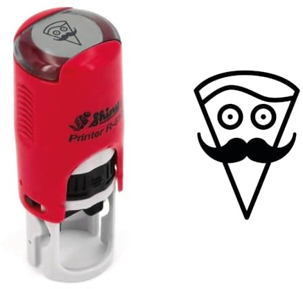 Timbro fedeltà pizzeria [ timbro inchiostrato pizza trattoria stamp carta fedeltà ]