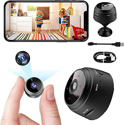2023 Mini Telecamere nascoste Telecamere WiFi Magnetiche Wireless Compact Home Surveillance Camera Reshline portatile con visione notturna e rilevamento del movimento per ufficio e casa, interni ed