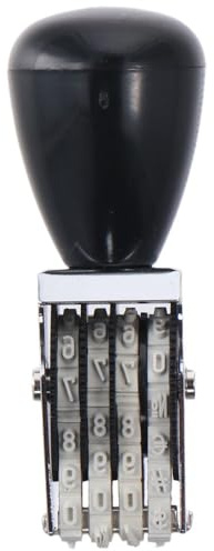okhobby Roller Stamps 4 Digit Number Roller Personalized Business Stamps Multi-Function Changeable Number Stamp Office