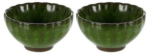 QUARKZMAN 2Pcs Cuenco de Matcha Japonés 4.23Oz Juego de Té Gong Fu Tradicional Taza de Mate de Cerámica Japonesa sin Asa Taza Grande de Porcelana para Té Matcha Café Bebidas, Verde Hierba