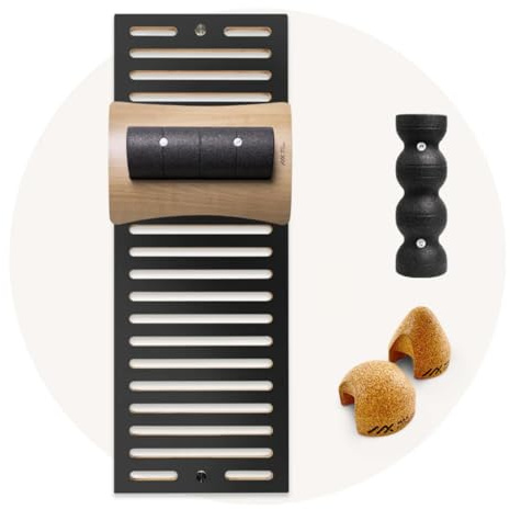 MaxFitness Faszien Set Advanced – Komplettset zur Faszienmassage mit Wandhalterung, PickUp Faszientrainer, 2 Faszienrollen & TriggerDuo – für Rücken, Nacken, Beine & Ganzkörpermassage (Anthrazit)